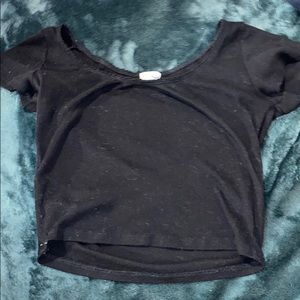 ribbed black crop top from tillys